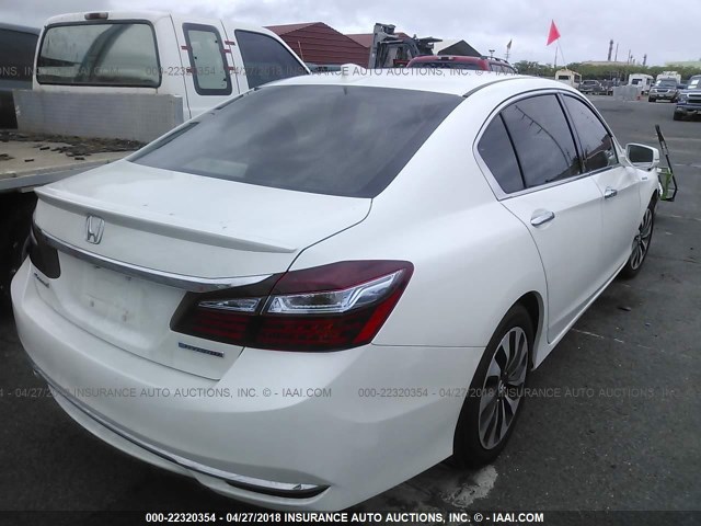 JHMCR6F59HC010611 - 2017 HONDA ACCORD HYBRID/EXL WHITE photo 4