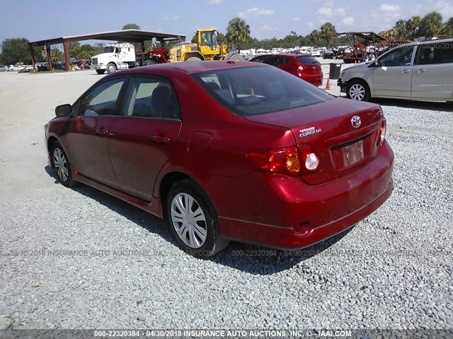 1NXBU40E79Z139107 - 2009 TOYOTA COROLLA S/LE/XLE RED photo 3