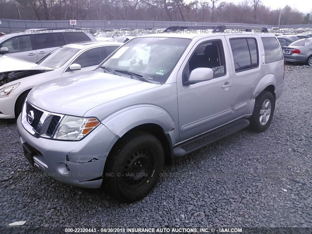 5N1AR18B68C657283 - 2008 NISSAN PATHFINDER S/LE/SE SILVER photo 2