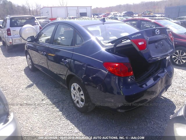 KMHDU46D99U825270 - 2009 HYUNDAI ELANTRA GLS/SE BLUE photo 3