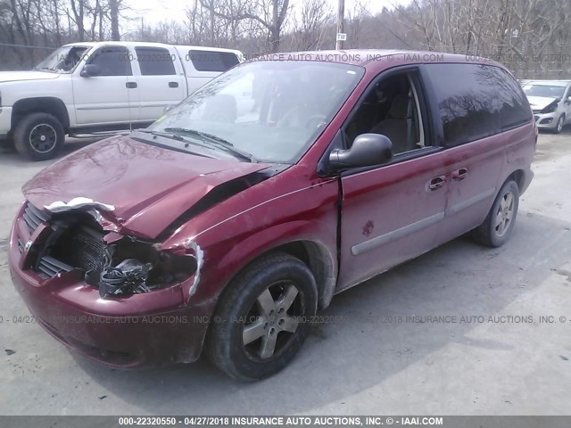 1D4GP45R56B743553 - 2006 DODGE CARAVAN SXT RED photo 2