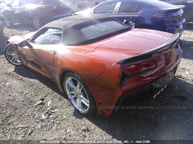 1G1YD3D72F5122783 - 2015 CHEVROLET CORVETTE STINGRAY/2LT ORANGE photo 3