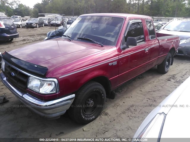 1FTCR14U6RPC28904 - 1994 FORD RANGER SUPER CAB RED photo 2