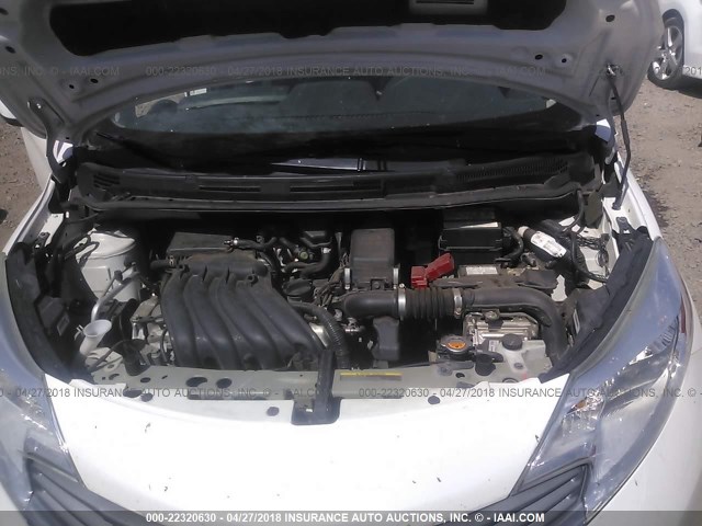 3N1CE2CP0EL384698 - 2014 NISSAN VERSA NOTE S/S PLUS/SV/SL WHITE photo 10