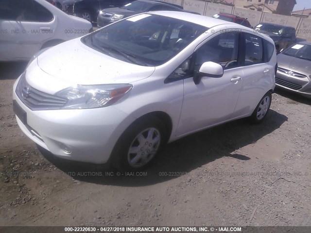 3N1CE2CP0EL384698 - 2014 NISSAN VERSA NOTE S/S PLUS/SV/SL WHITE photo 2