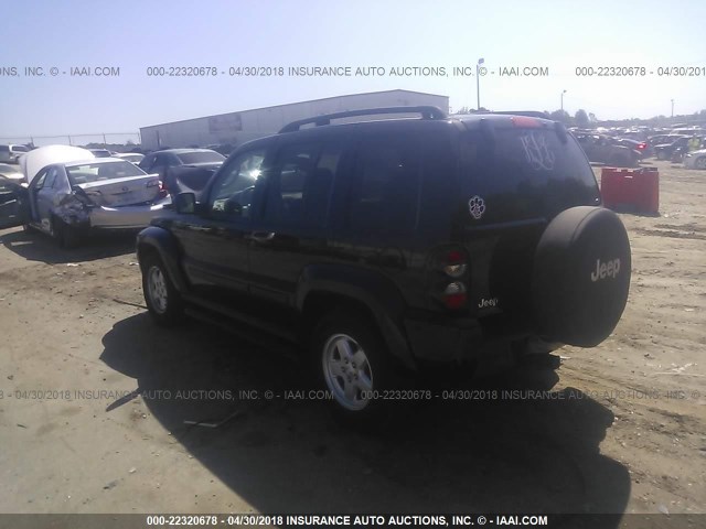 1J4GK48KX7W722051 - 2007 JEEP LIBERTY SPORT BLACK photo 3