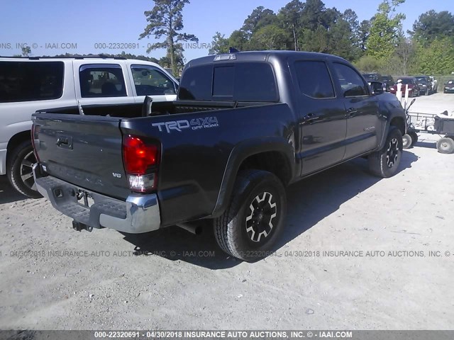 5TFCZ5AN3HX096414 - 2017 TOYOTA TACOMA DBL CAB/SR/TRDSPT/OR/PRO ნაცრისფერი ფოტო 4