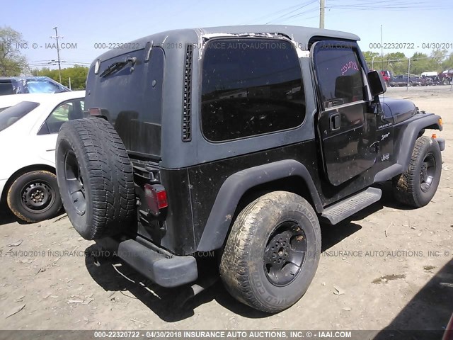 1J4FA49SX2P700101 - 2002 JEEP WRANGLER / TJ SPORT BLACK photo 4