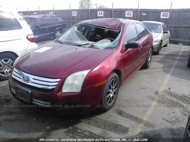 3FAHP06Z97R107326 - 2007 FORD FUSION S RED photo 2