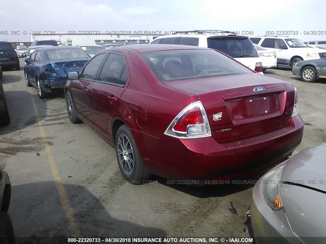 3FAHP06Z97R107326 - 2007 FORD FUSION S RED photo 3