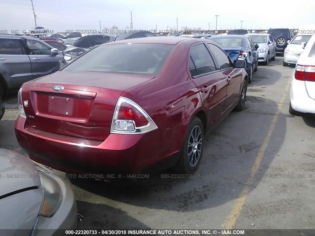 3FAHP06Z97R107326 - 2007 FORD FUSION S RED photo 4