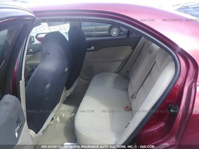 3FAHP06Z97R107326 - 2007 FORD FUSION S RED photo 8