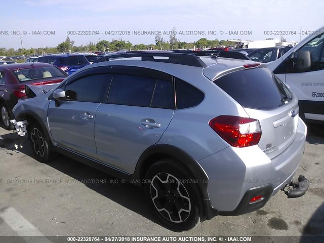 JF2GPACC3F8213896 - 2015 SUBARU XV CROSSTREK 2.0 PREMIUM SILVER photo 3