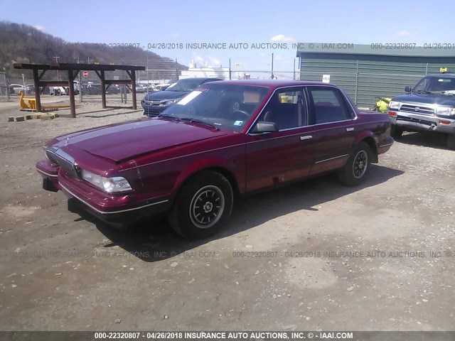 1G4AG55M2R6507657 - 1994 BUICK CENTURY SPECIAL RED photo 2
