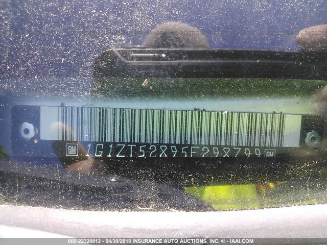 1G1ZT52895F298799 - 2005 CHEVROLET MALIBU LS SILVER photo 9