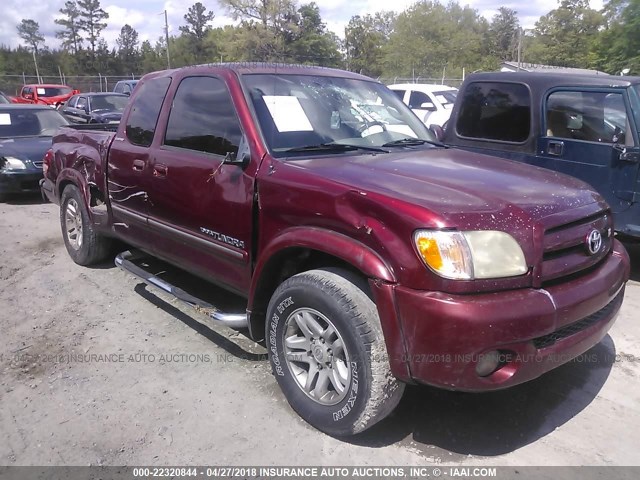 5TBRT38154S446590 - 2004 TOYOTA TUNDRA ACCESS CAB LIMITED BURGUNDY photo 1