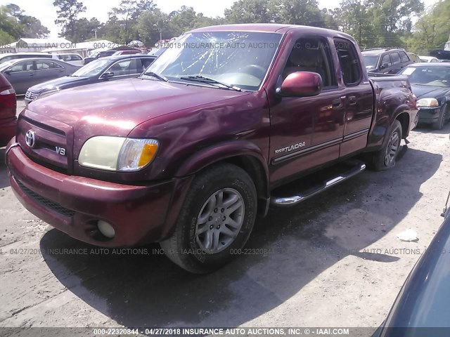 5TBRT38154S446590 - 2004 TOYOTA TUNDRA ACCESS CAB LIMITED BURGUNDY photo 2