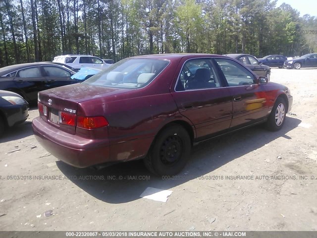 4T1BG22K01U763768 - 2001 TOYOTA CAMRY CE/LE/XLE 红色 照片 4