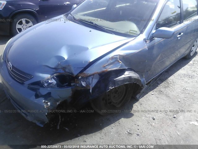 JTDBE32K040291163 - 2004 TOYOTA CAMRY LE/XLE Light Blue photo 6