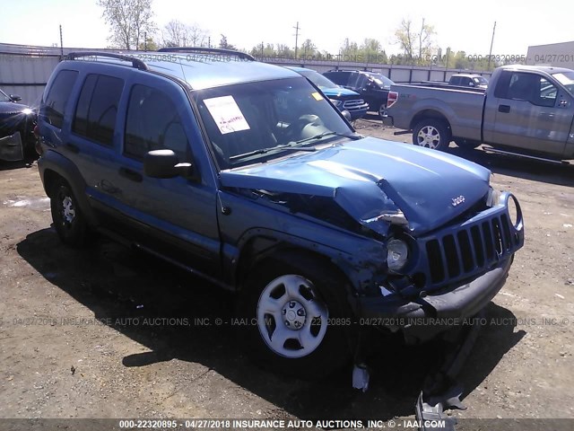 1J4GL48K06W250566 - 2006 JEEP LIBERTY SPORT BLUE photo 1