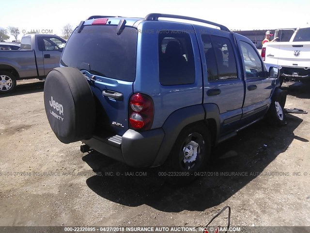 1J4GL48K06W250566 - 2006 JEEP LIBERTY SPORT BLUE photo 4