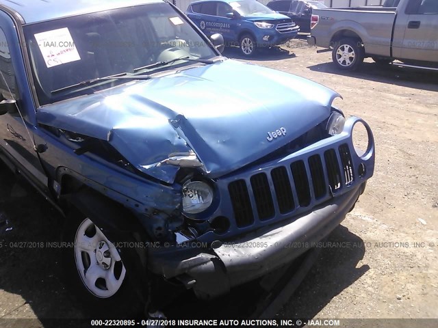 1J4GL48K06W250566 - 2006 JEEP LIBERTY SPORT BLUE photo 6