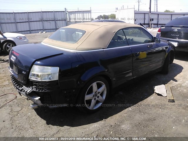 WAUAT48H03K027444 - 2003 AUDI A4 3.0 CABRIOLET BLUE photo 4