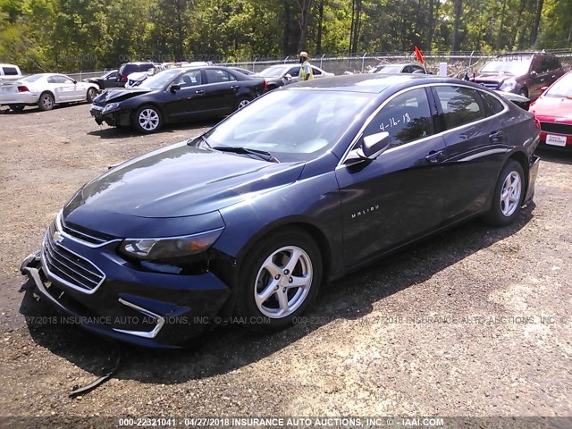 1G1ZB5ST6GF348830 - 2016 CHEVROLET MALIBU LS მუქი ლურჯი ფოტო 2