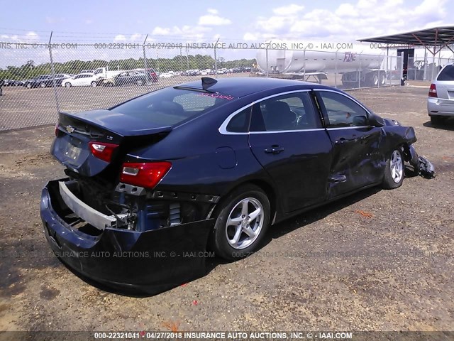 1G1ZB5ST6GF348830 - 2016 CHEVROLET MALIBU LS მუქი ლურჯი ფოტო 4