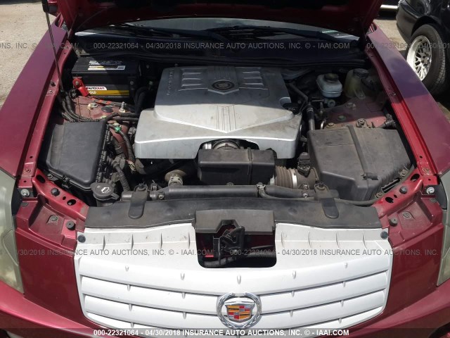 1G6DP577360162522 - 2006 CADILLAC CTS HI FEATURE V6 RED photo 10