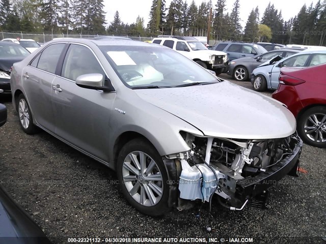 4T1BD1FK6EU113667 - 2014 TOYOTA CAMRY HYBRID/LE/XLE 金色 照片 1