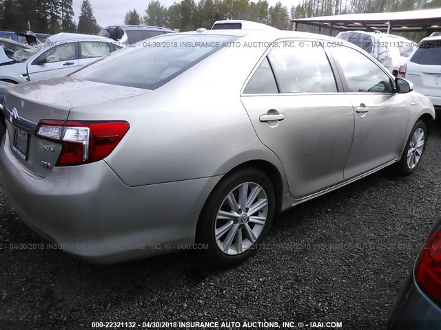 4T1BD1FK6EU113667 - 2014 TOYOTA CAMRY HYBRID/LE/XLE 金色 照片 4