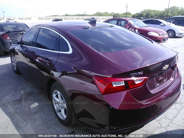 1G1ZB5ST0GF301731 - 2016 CHEVROLET MALIBU LS 勃艮第红 照片 3