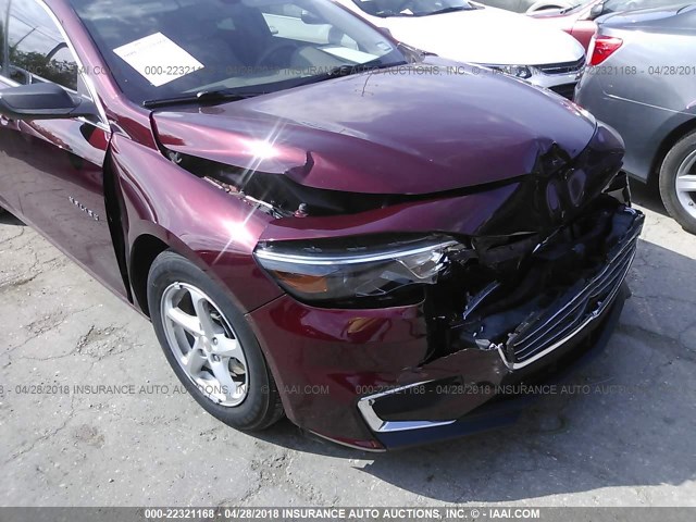 1G1ZB5ST0GF301731 - 2016 CHEVROLET MALIBU LS 勃艮第红 照片 6
