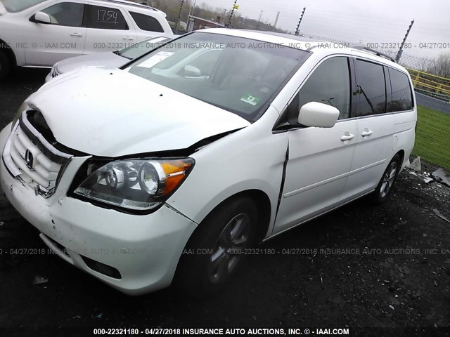 5FNRL38948B015522 - 2008 HONDA ODYSSEY TOURING WHITE photo 2