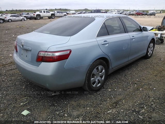 4T1BE46K67U658415 - 2007 TOYOTA CAMRY NEW GENERAT CE/LE/XLE/SE Light Blue photo 4