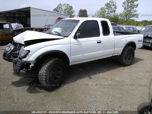 4TASN92N3XZ471567 - 1999 TOYOTA TACOMA XTRACAB PRERUNNER WHITE photo 2