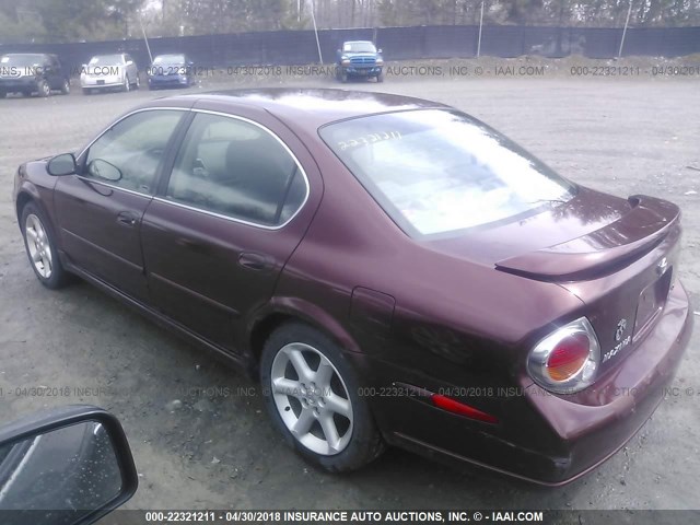 JN1DA31DX3T509200 - 2003 NISSAN MAXIMA GLE/GXE/SE MAROON photo 3