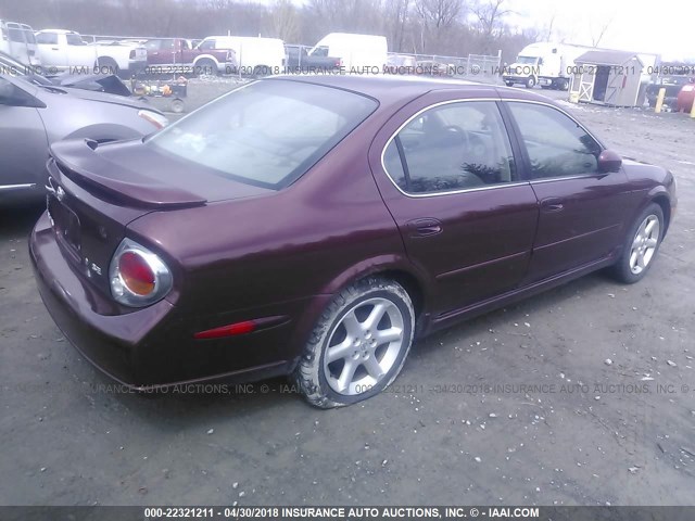 JN1DA31DX3T509200 - 2003 NISSAN MAXIMA GLE/GXE/SE MAROON photo 4