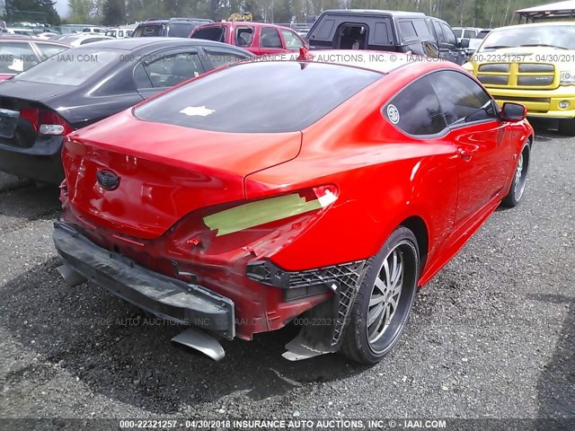 KMHHU6KH1AU011771 - 2010 HYUNDAI GENESIS COUPE 3.8L RED photo 4