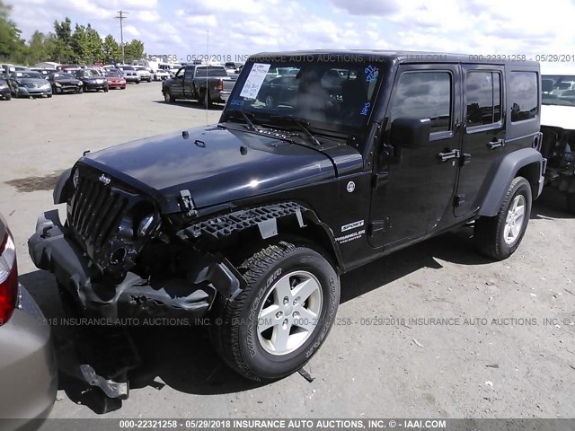 1C4BJWDG0HL530575 - 2017 JEEP WRANGLER UNLIMITE SPORT BLACK photo 2