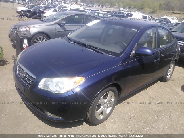 KMHDU46D47U127971 - 2007 HYUNDAI ELANTRA GLS/SE/LIMITED BLUE photo 2