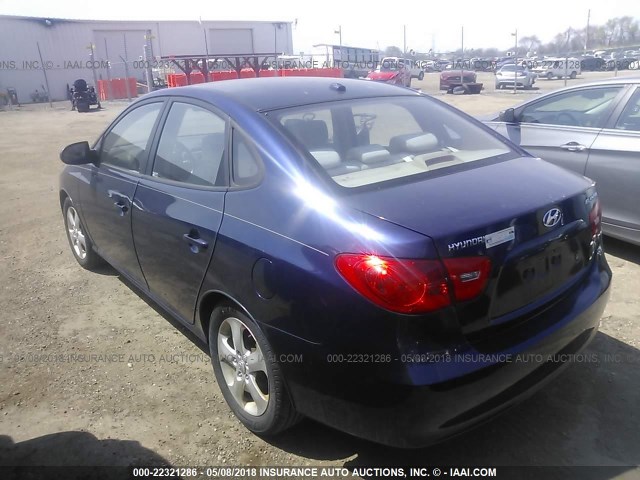 KMHDU46D47U127971 - 2007 HYUNDAI ELANTRA GLS/SE/LIMITED BLUE photo 3