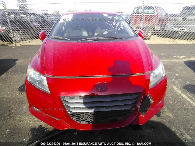 JHMZF1D61BS015235 - 2011 HONDA CR-Z EX RED photo 6