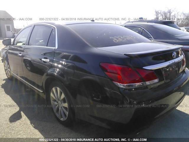 4T1BK3DB3BU415322 - 2011 TOYOTA AVALON LIMITED BLACK photo 3