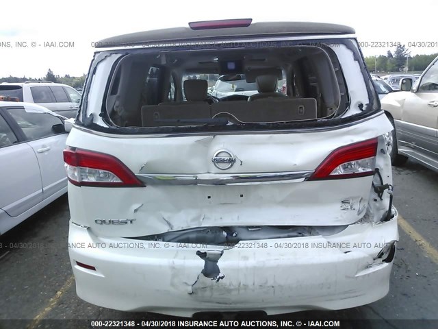 JN8AE2KP7B9008871 - 2011 NISSAN QUEST S/SV/SL/LE WHITE photo 6