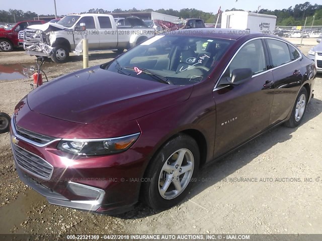 1G1ZB5ST9GF195859 - 2016 CHEVROLET MALIBU LS მუქწითელი ფოტო 2