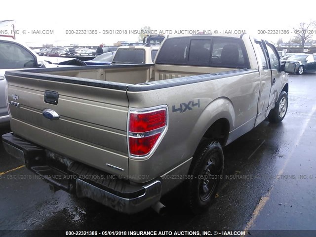 1FTFX1EFXCKE06742 - 2012 FORD F150 SUPER CAB GOLD photo 4