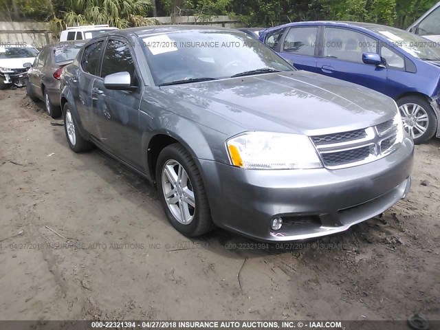 1C3CDZCB6DN621968 - 2013 DODGE AVENGER SXT GRAY photo 1