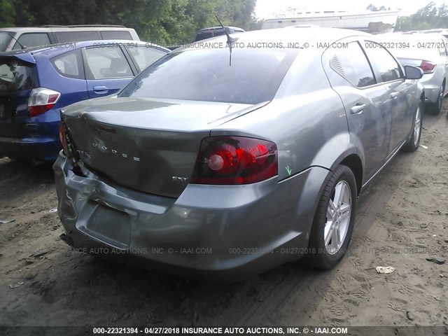 1C3CDZCB6DN621968 - 2013 DODGE AVENGER SXT GRAY photo 4